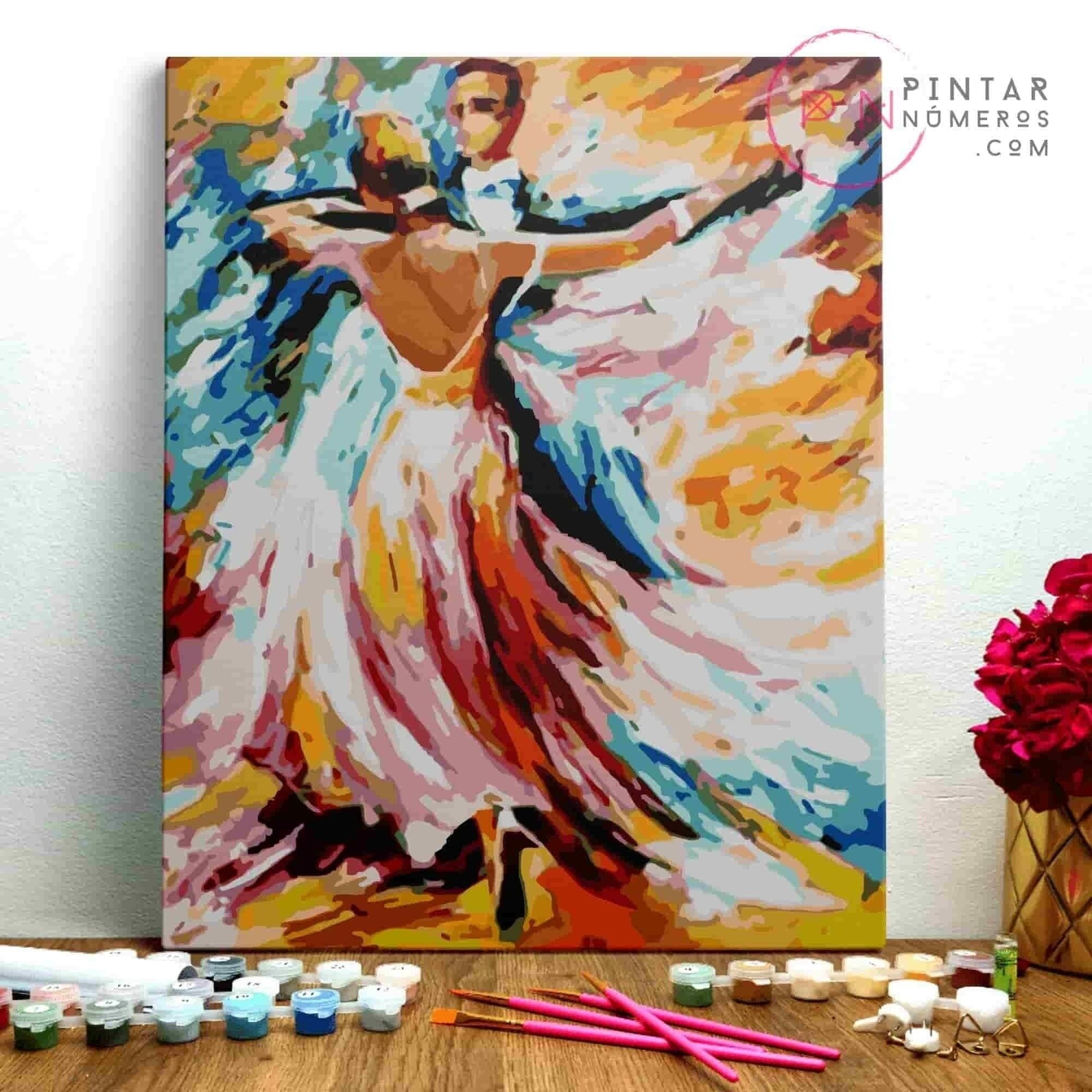 PINTURA POR NÚMEROS ® - El primer Vals - (Paint by Numbers Framed 40x50cm)