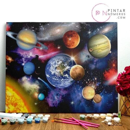 PINTURA POR NÚMEROS ® - Espacio Cósmico - (Paint by Numbers Framed 40x50cm)