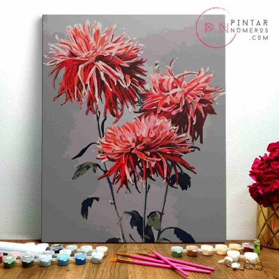 PAINTING BY NUMBERS ® - Japanische Blumen - (Malen nach Zahlen gerahmt 40x50cm)