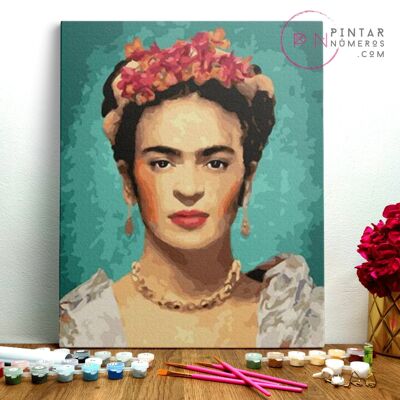 Malen nach Zahlen ® - Frida Kahlo II - (Malen nach Zahlen gerahmt 40x50cm)
