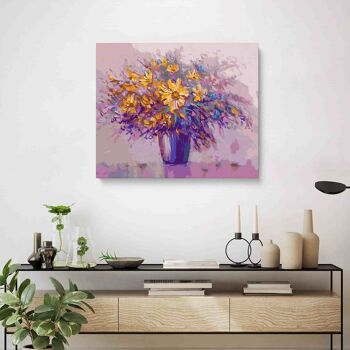 PEINTURE PAR NUMÉROS ® - Vase de fleurs violettes - (Peinture par Numéros Encadrée 40x50cm) 2
