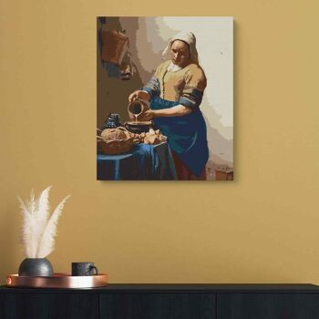 PEINTURE PAR NUMÉROS ® - La Laitière de Johannes Vermeer - (Peinture par Numéros Encadrée 40x50cm) 2