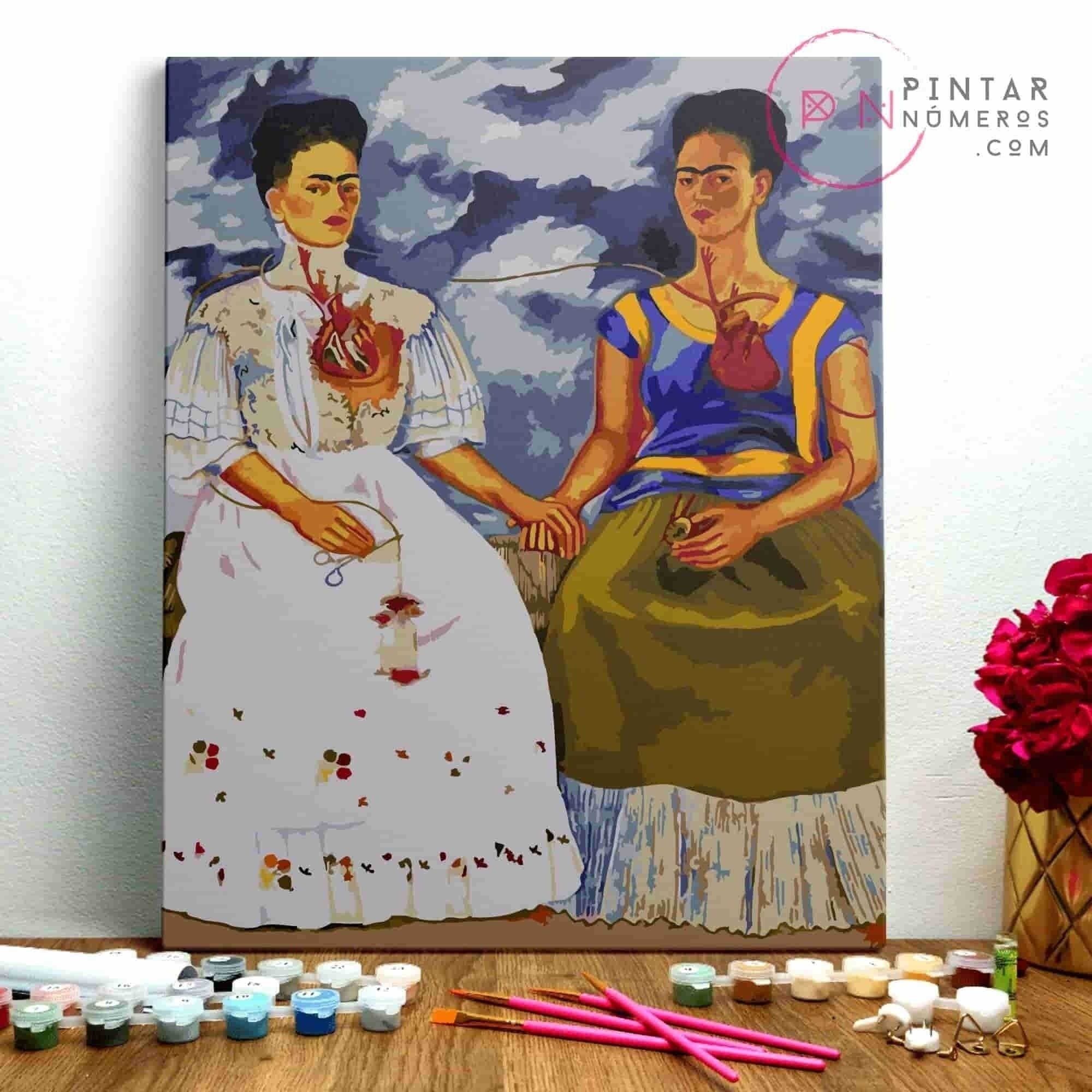 PAINTING BY NUMBERS ® - Die zwei Fridas - (Malen nach Zahlen gerahmt 40x50cm)