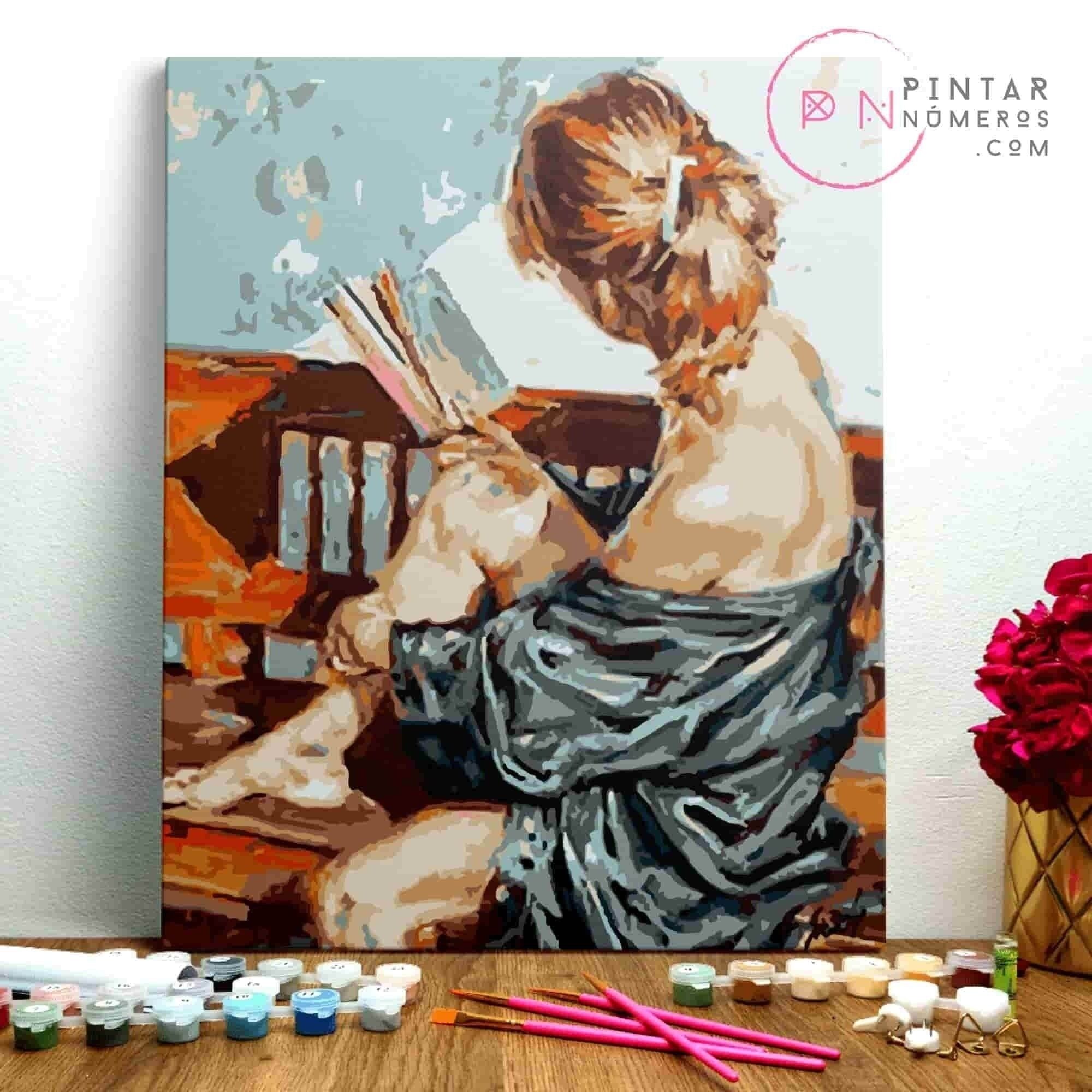 PAINTING BY NUMBERS ® - Readings Nude Seducing the Air, Paul Hedley - (Malen nach Zahlen gerahmt 40x50cm)