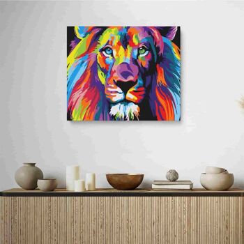 PEINTURE PAR NUMÉROS ® - Lion Abstrait - (Peinture par Numéros Encadrée 40x50cm) 2