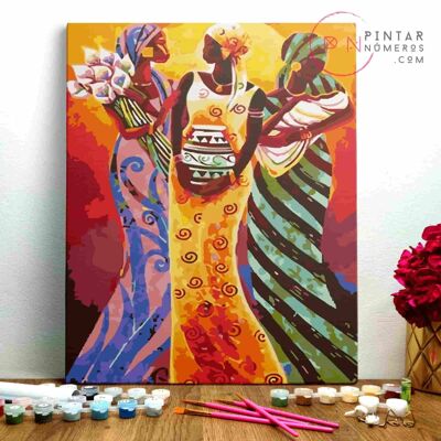 PEINTURE PAR NUMÉROS ® - Regard Africain - (Peinture par Numéros Encadrée 40x50cm)