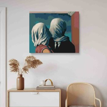 PEINTURE PAR NUMÉROS ® - Les amants de Renée Magritte - (Peinture par Numéros Encadrée 40x50cm) 2