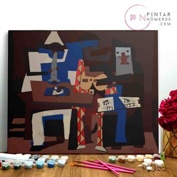 PEINTURE PAR NUMÉROS ® - Les trois musiciens de Picaso - (Peinture par Numéros Encadrée 40x50cm) 1