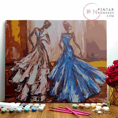 PAINTING BY NUMBERS ® - The dresses - (Paint by Numbers Framed 40x50cm)