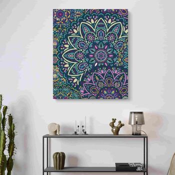 PEINTURE PAR NUMÉROS ® - Mandala violet-vert - (Peinture par Numéros Encadrée 40x50cm) 2