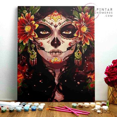 PINTURA POR NÚMEROS ® - Máscara de Halloween - (Paint by Numbers Framed 40x50cm)