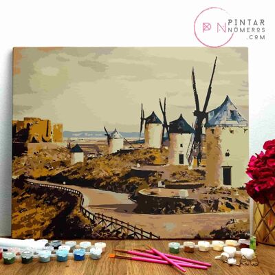 PAINTING BY NUMBERS ® - Consuegra Windmills - (Paint by Numbers Framed 40x50cm)
