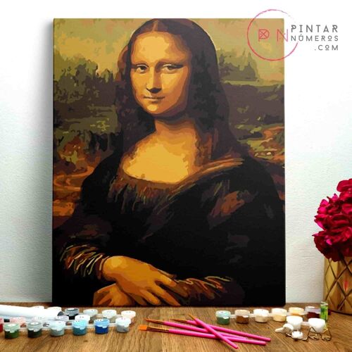 PINTURA POR NÚMEROS ® - Mona Lisa de Leonardo da Vinci - (Paint by Numbers Framed 40x50cm)