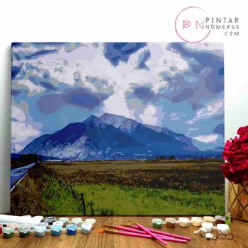 PEINTURE PAR NUMÉROS ® - Montagne et nuages - (Peinture par Numéros Encadrée 40x50cm) 1