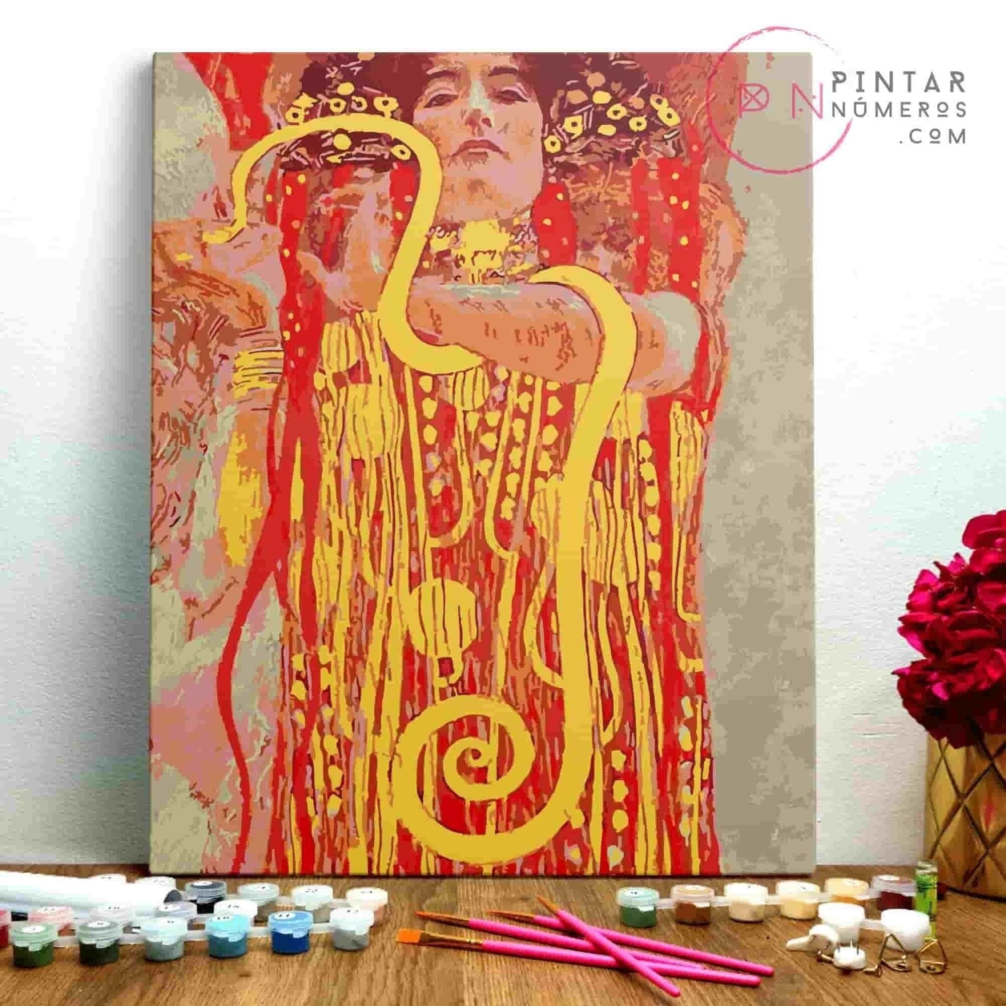 PAINTING BY NUMBERS ® - Schlangenfrau von Gustav Klimt - (Malen nach Zahlen gerahmt 40x50cm)