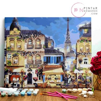 PEINTURE PAR NUMÉROS ® - Nuit à Paris - (Peinture par Numéros Encadrée 40x50cm) 1