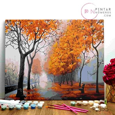 PAINTING BY NUMBERS ® - Autunno - (Paint by Numbers Framed 40x50cm)