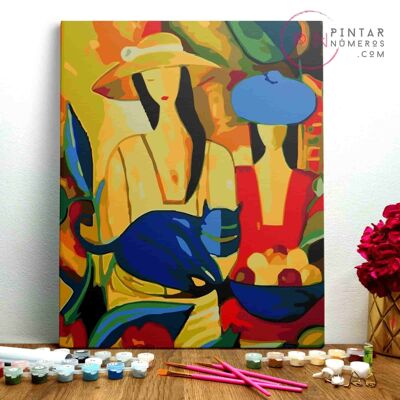 PAINTING BY NUMBERS ® - Pamelas and Cats - (Paint by Numbers Framed 40x50cm)
