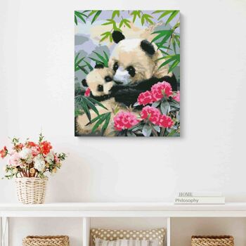 PEINTURE PAR NUMÉROS ® - Pandas couchés - (Peinture par Numéros Encadrée 40x50cm) 2