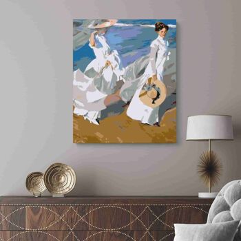 PEINTURE PAR NUMÉROS ® - Promenade le long de la mer par Joaquin Sorolla - (Peinture par Numéros Encadrée 40x50cm) 2