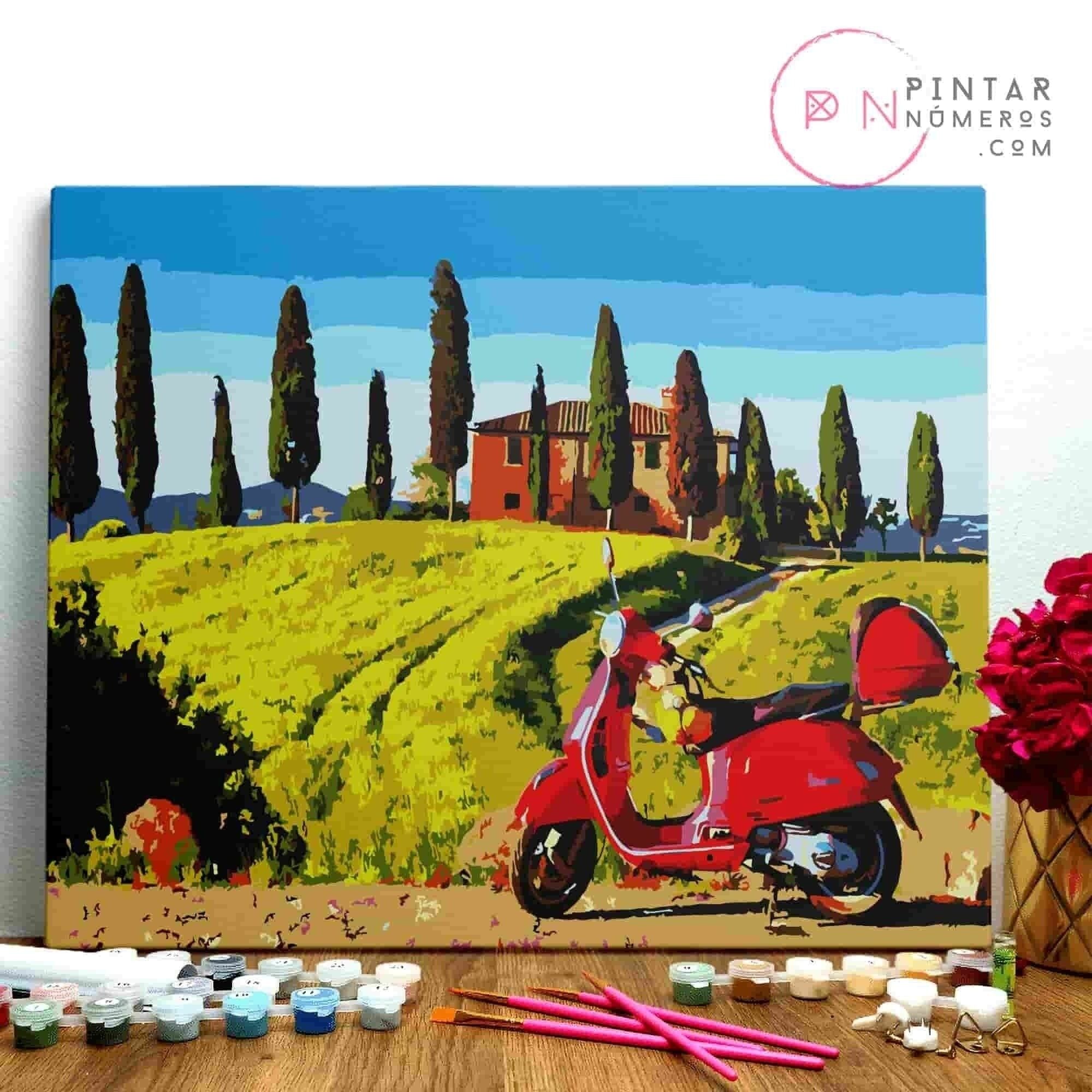 PAINTING BY NUMBERS ® - Pienza Toskana - (Malen nach Zahlen gerahmt 40x50cm)