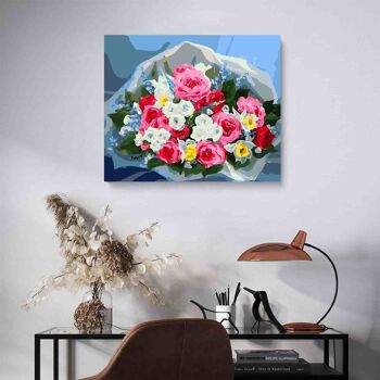 PEINTURE PAR NUMÉROS ® - Bouquet Coloré - (Peinture par Numéros Encadrée 40x50cm) 2