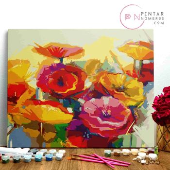 PEINTURE PAR NUMÉROS ® - Bouquet de fleurs jaunes - (Peinture par Numéros Encadrée 40x50cm) 1