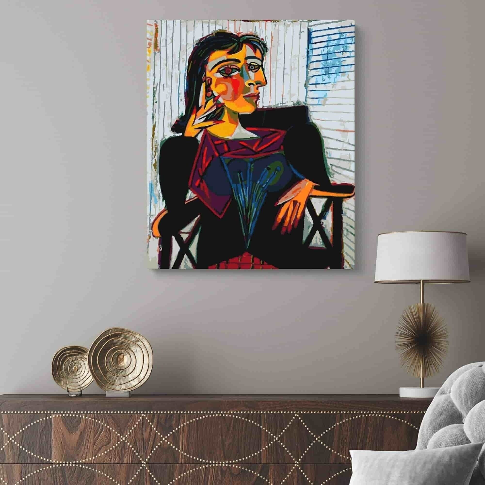 PAINTING BY NUMBERS ® - Portrait von Dora von Picasso - (Malen nach Zahlen gerahmt 40x50cm)