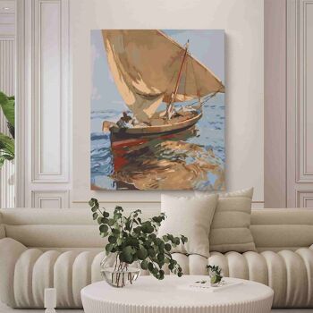 PEINTURE PAR NUMÉROS ® - Sortie en mer par Joaquín Sorolla - (Peinture par Numéros Encadrée 40x50cm) 2
