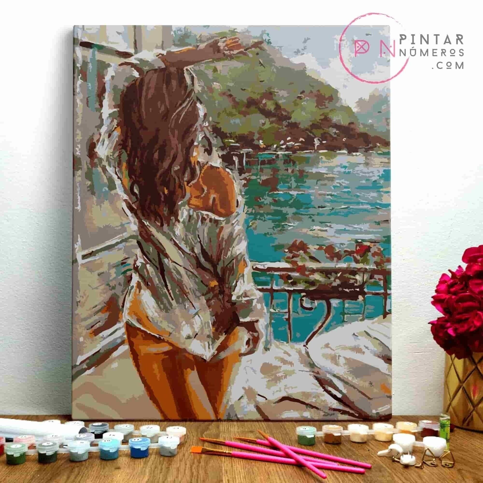 PAINTING BY NUMBERS ® - Fenster von Monika Luniak - (Malen nach Zahlen gerahmt 40x50cm)