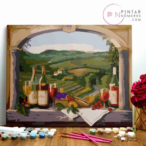 PINTURA POR NÚMEROS ® - Vinos del campo - (Paint by Numbers Framed 40x50cm)