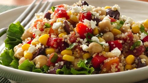 Salade Gourmande Quinoa et petits Légumes – Plat Végétal - 350 g dégustation dans le bocal.