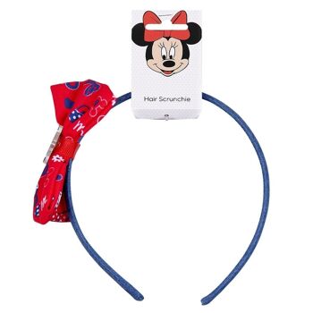 Bandeau en tissu rigide Minnie Mouse - avec nœud et badge 1