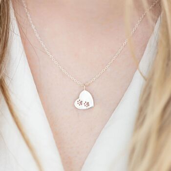 Collier en argent sterling avec patte de chien 1