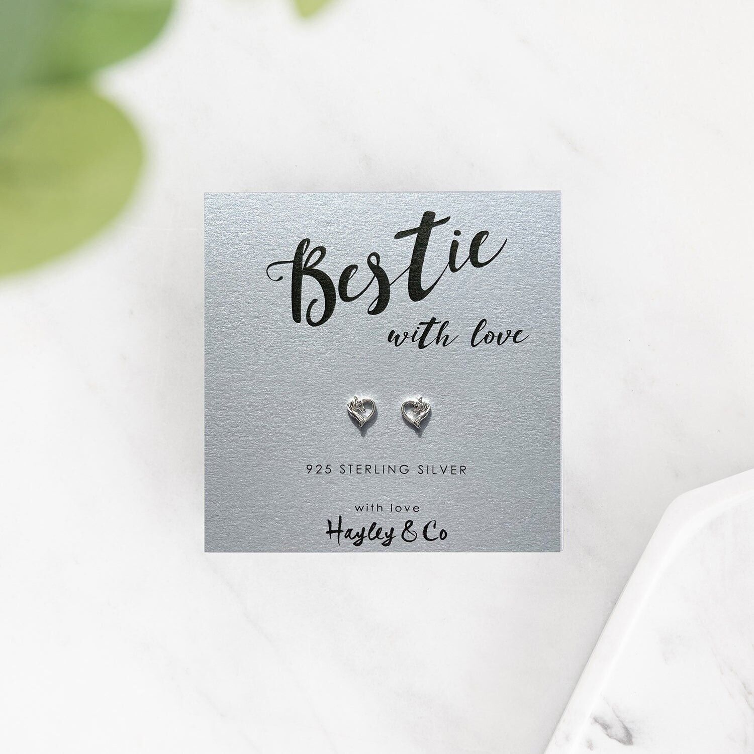 Pferd bester Freund Sterling Silberohrringe