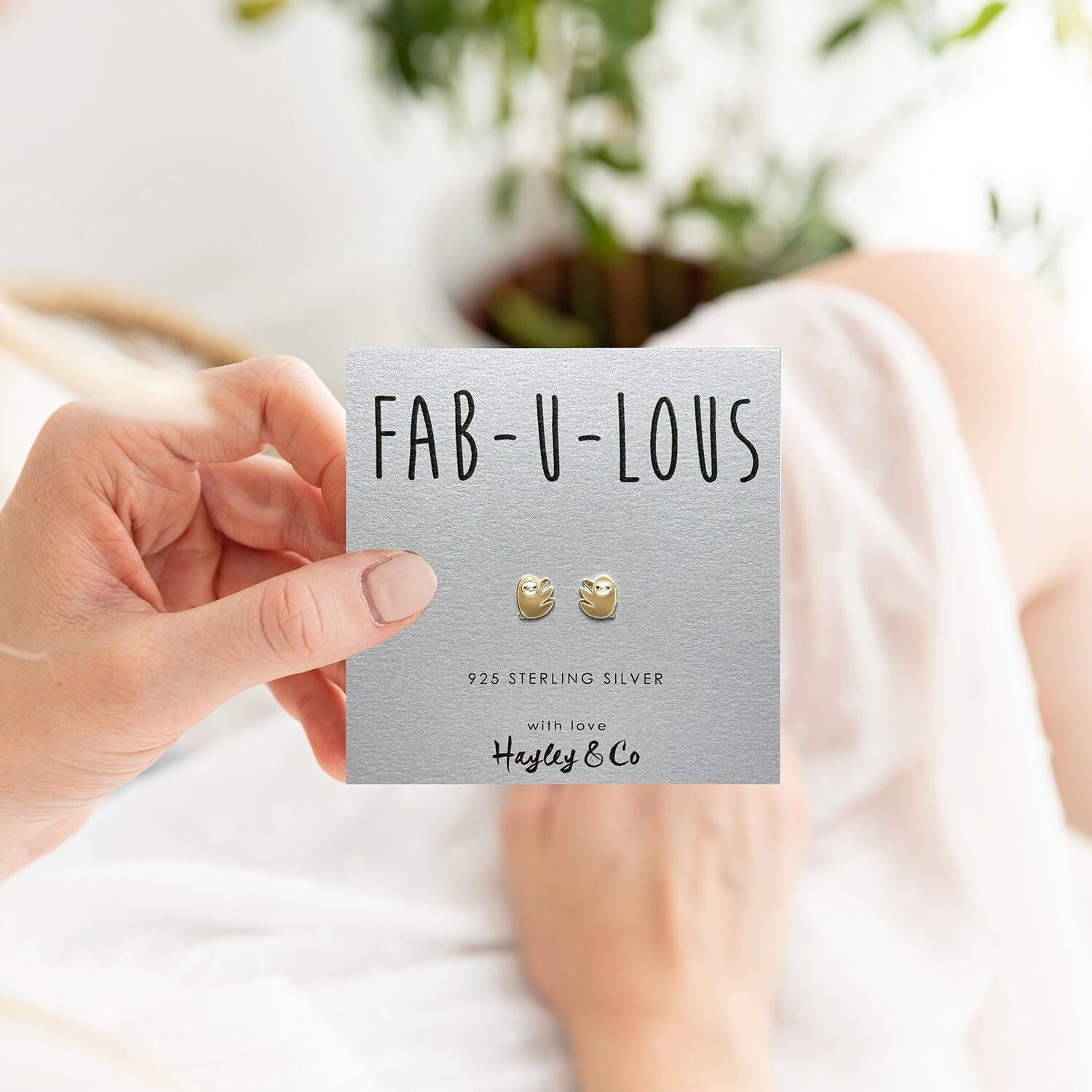 Orecchini in argento sterling bradipo