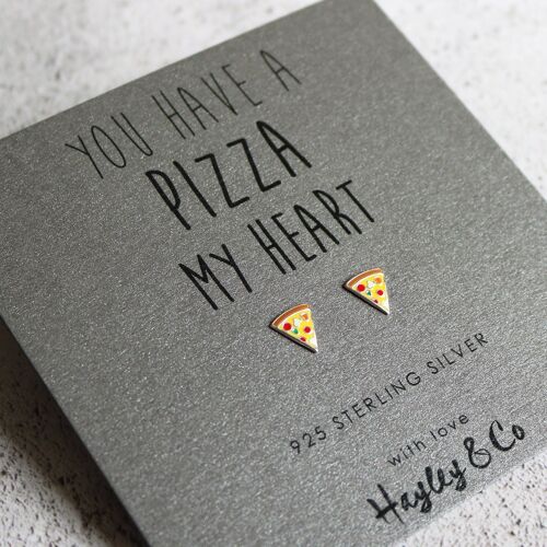 Pizza Sterling Silver Earrings