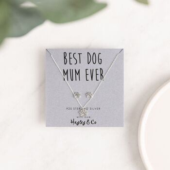 Collier en argent sterling Best Dog Mum 2