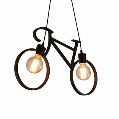 Pantalla de luz colgante de techo de bicicleta de diseño Retro Meta, pantalla de ciclo moderno ~ 2668