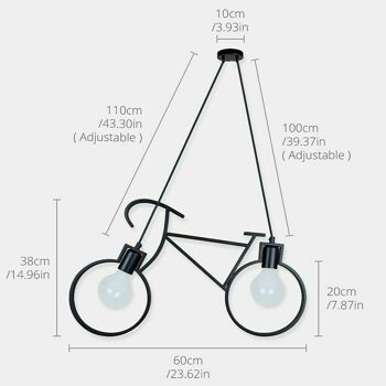 Rétro Meta Design Vélo Plafond Suspendu Suspension Abat-Jour Cycle Moderne Abat-Jour ~ 2668 4