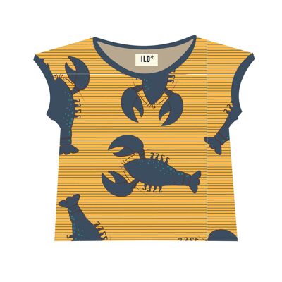 Pre-Order Organic Cotton Blue Lobsters on Gold Tee