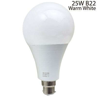 25W B22 Ampoule Lampe à économie d'énergie Globe blanc chaud ~ 1380