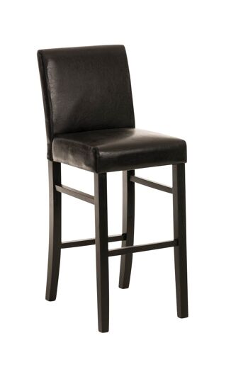 Tabouret de bar Alvin noir noir 50x44x108 simili cuir noir Bois 1