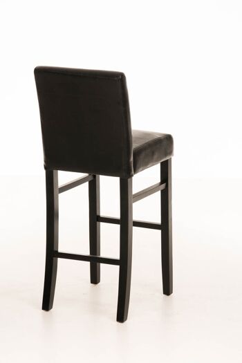 Tabouret de bar Alvin noir noir 50x44x108 simili cuir noir Bois 4