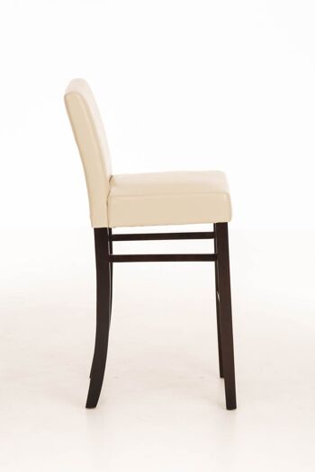 Tabouret de bar Alvin crème cappuccino 50x44x108 cuir artificiel crème Bois 3