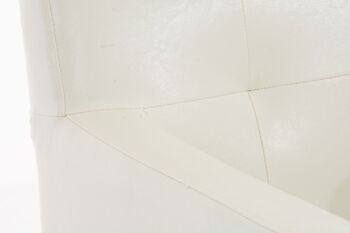 Tabouret de bar Maori cadre noir blanc 55x60x110 cuir artificiel blanc Bois 6