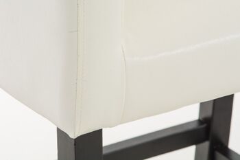 Tabouret de bar Maori cadre noir blanc 55x60x110 cuir artificiel blanc Bois 7