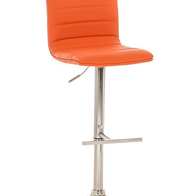 Tabouret de bar Valencia orange 45x40x90 simili cuir orange Métal chromé