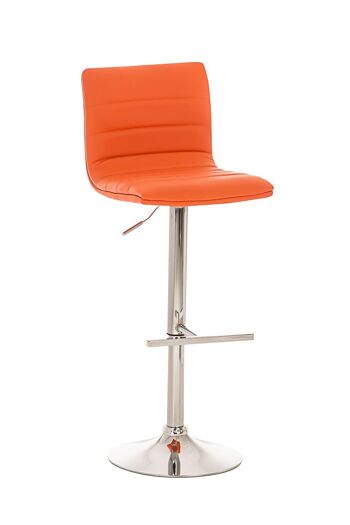 Tabouret de bar Valencia orange 45x40x90 simili cuir orange Métal chromé