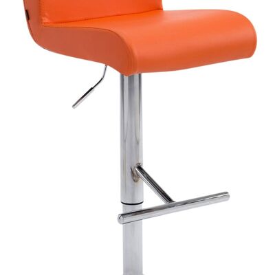 Barhocker California orange 44x38x80 orange Kunstleder Verchromtes Metall